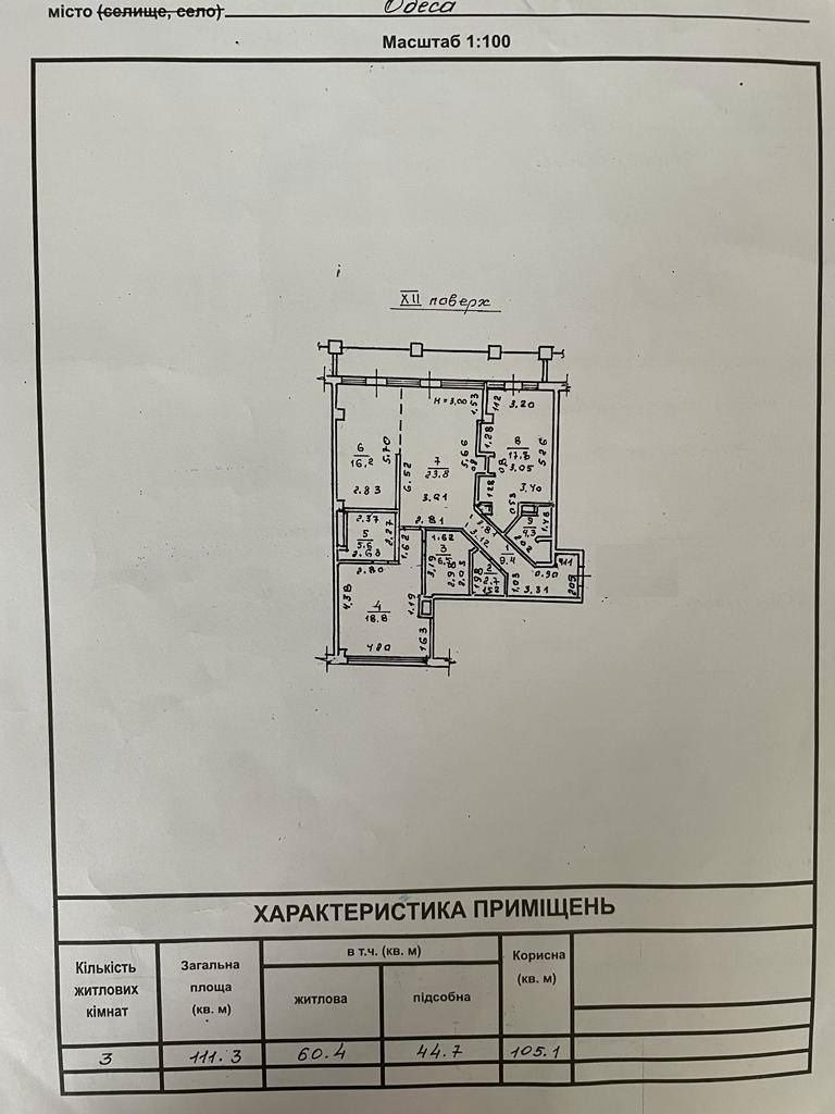 Трехкомнатная квартира с ремонтом и видом на море. Рядом парк Шевченко ID 52813 (Фото 15)