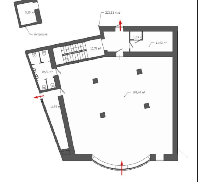 Аренда помещения 222 кв.м под кафе, магазин, салон р-н парка Шевченко ID 51604 (Фото 3)