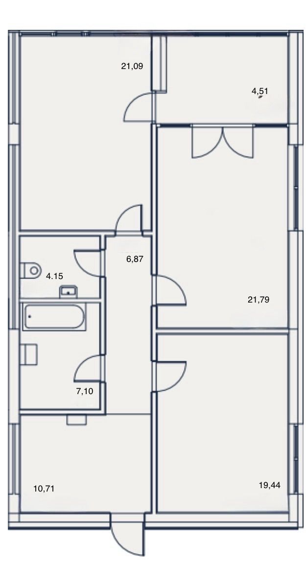 Двухкомнатная квартира в Клубном Доме "Сапфир" ID 54081 (Фото 12)