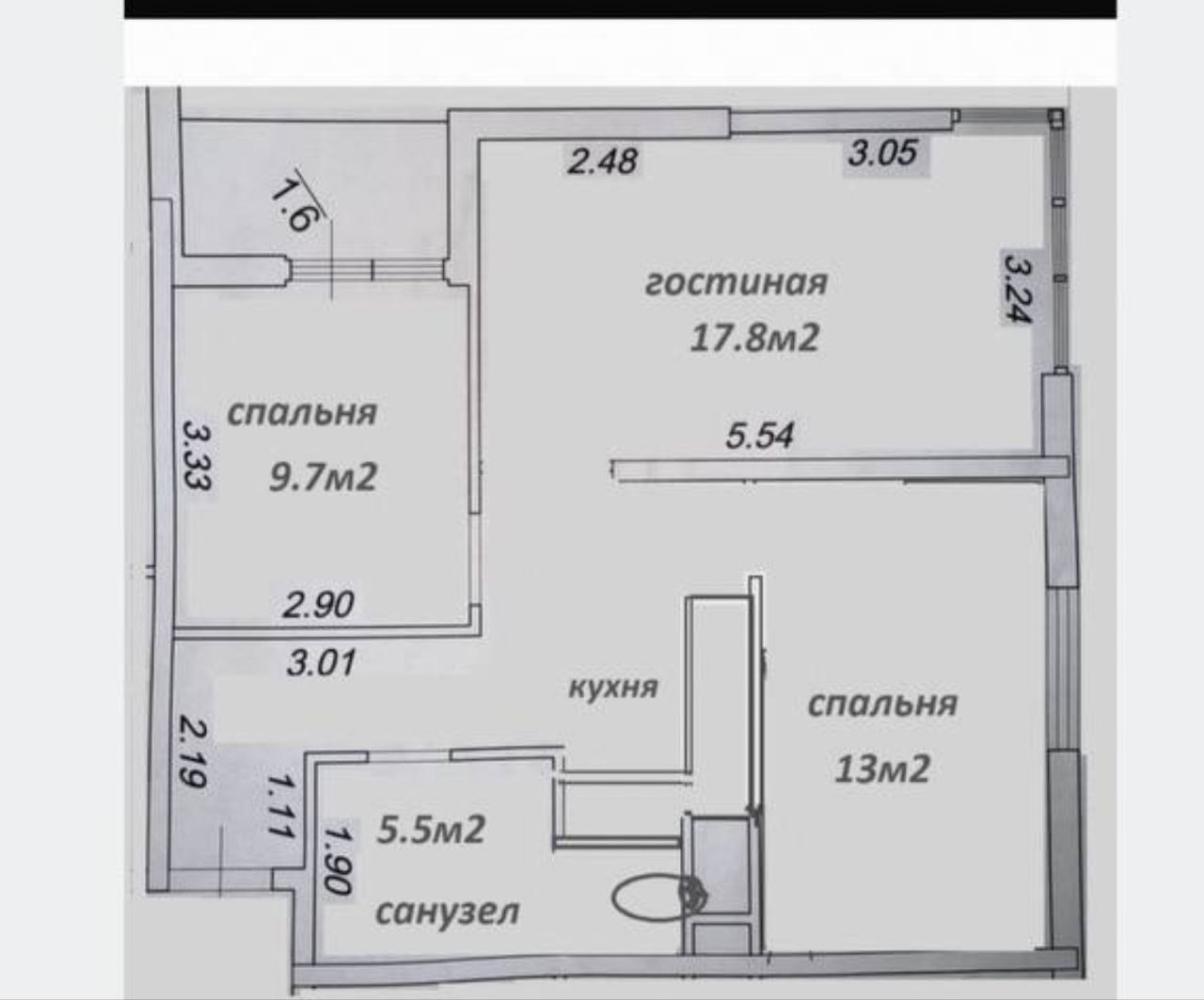Kadorr City "65 Жемчужина" — квартира с ремонтом 60м. ID 54260 (Фото 16)