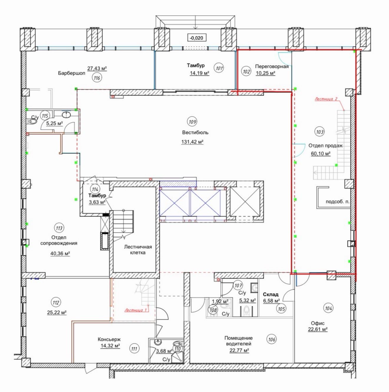 ПРОДАЖА ДВУХУРОВНЕВОГО ОФИСА 169 м² В ЖК "Башня CHKALOV " ID 54325 (Фото 4)