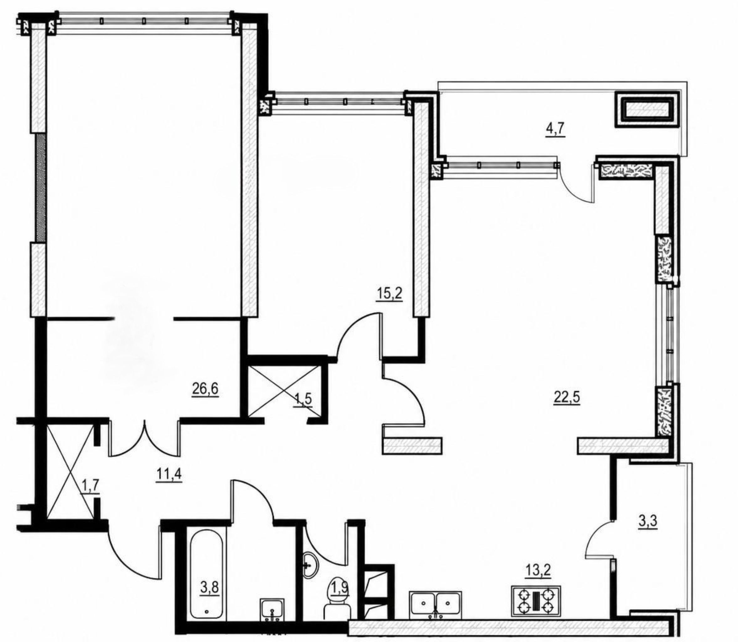  В продаже 3х-комнатная  квартира на Французском бульваре, вид на море ID 50591 (Фото 11)