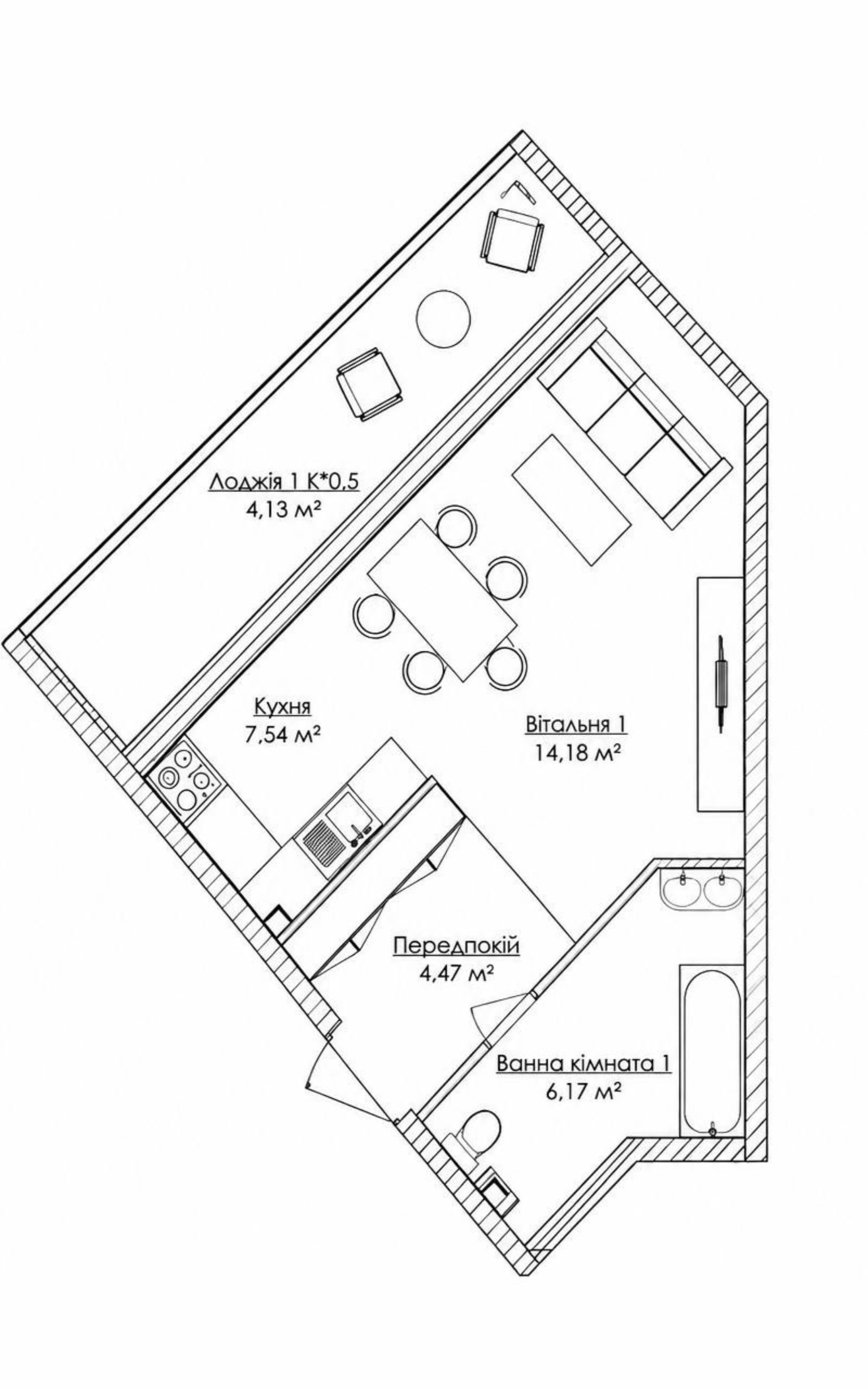 1-комнатные апартаменты в ЖК "Kandinsky Odesa Residence" ID 54356 (Фото 7)