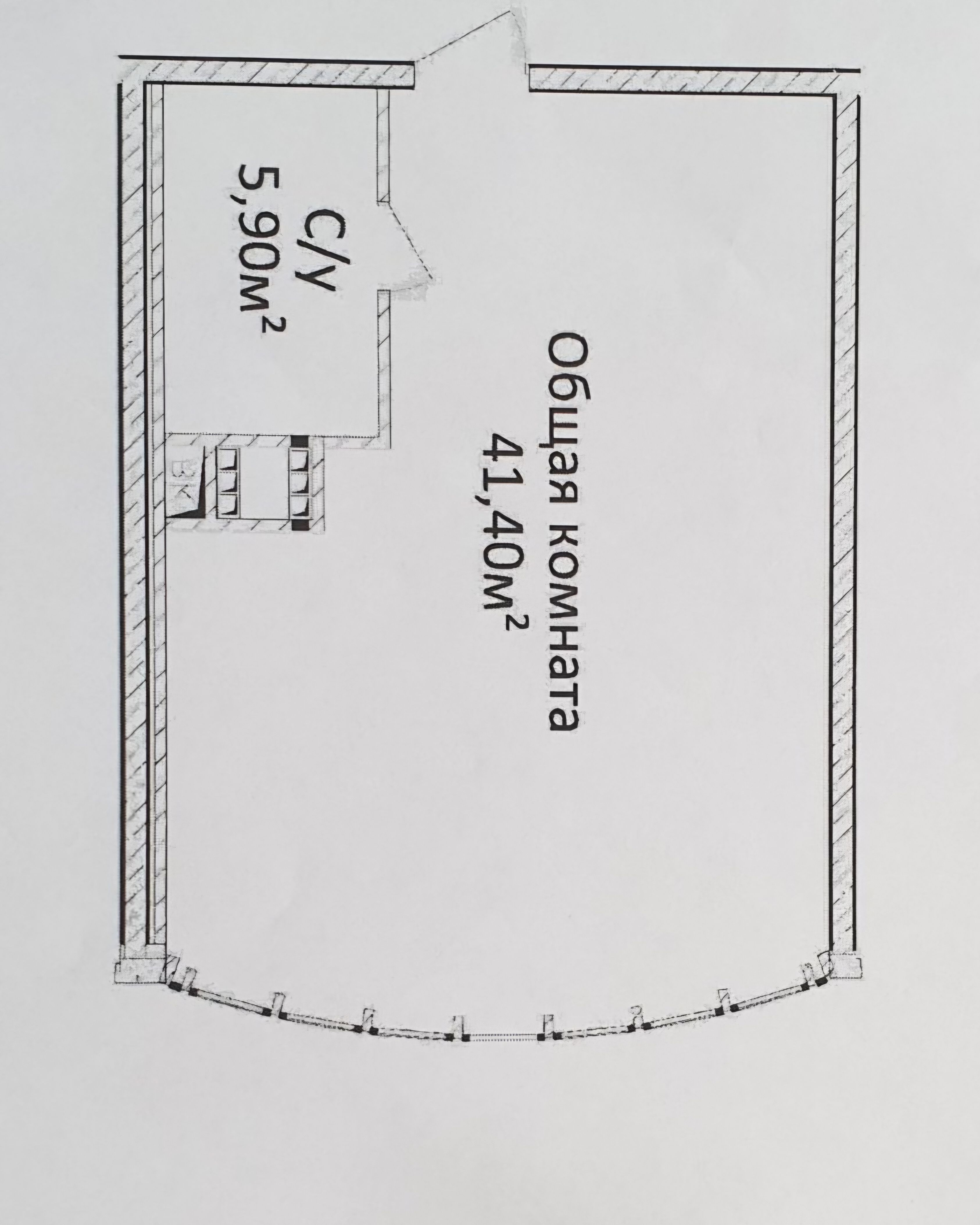 Однокомнатная квартира 47 м²  в ЖК "4 СЕЗОНА" ID 54437 (Фото 10)