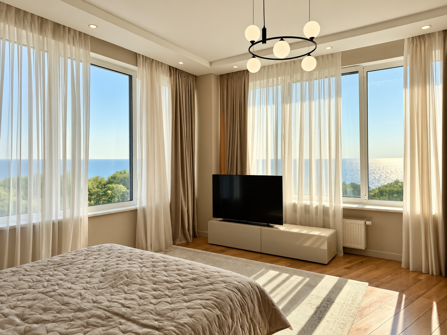 Панорама моря! Квартира 210 м² с паркингом в ЖК «Белый парус» ID 54450 (Фото 5)