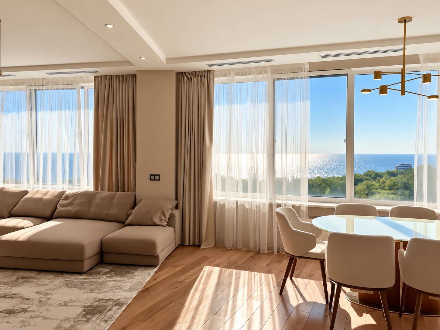 Панорама моря! Квартира 210 м² с паркингом в ЖК «Белый парус» ID 54450 (Фото 2)
